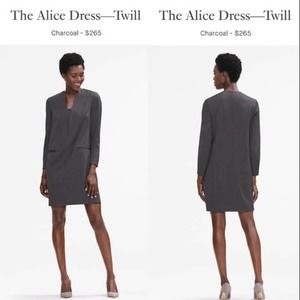 MM LaFleur Alice Dress Charcoal Gray 0 Long Sleeve